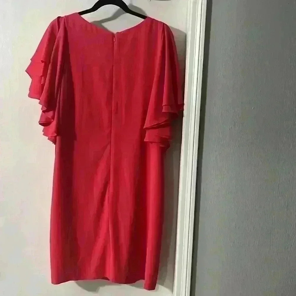 VINCE CAMUTO FLUTTER SLEEVE DRESS - Picture 3 of 9